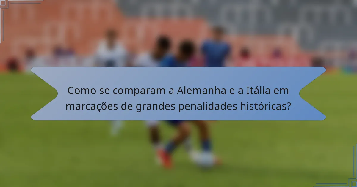 Como se comparam a Alemanha e a Itália em marcações de grandes penalidades históricas?