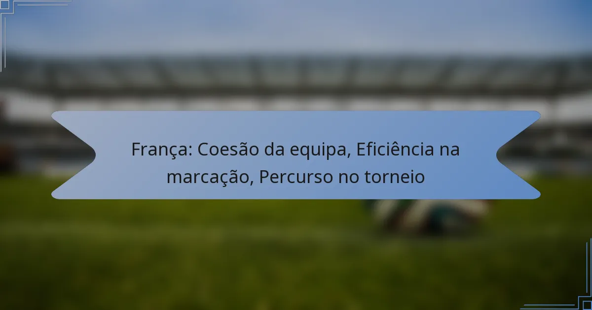 França: Coesão da equipa, Eficiência na marcação, Percurso no torneio