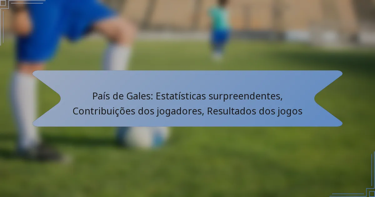País de Gales: Estatísticas surpreendentes, Contribuições dos jogadores, Resultados dos jogos